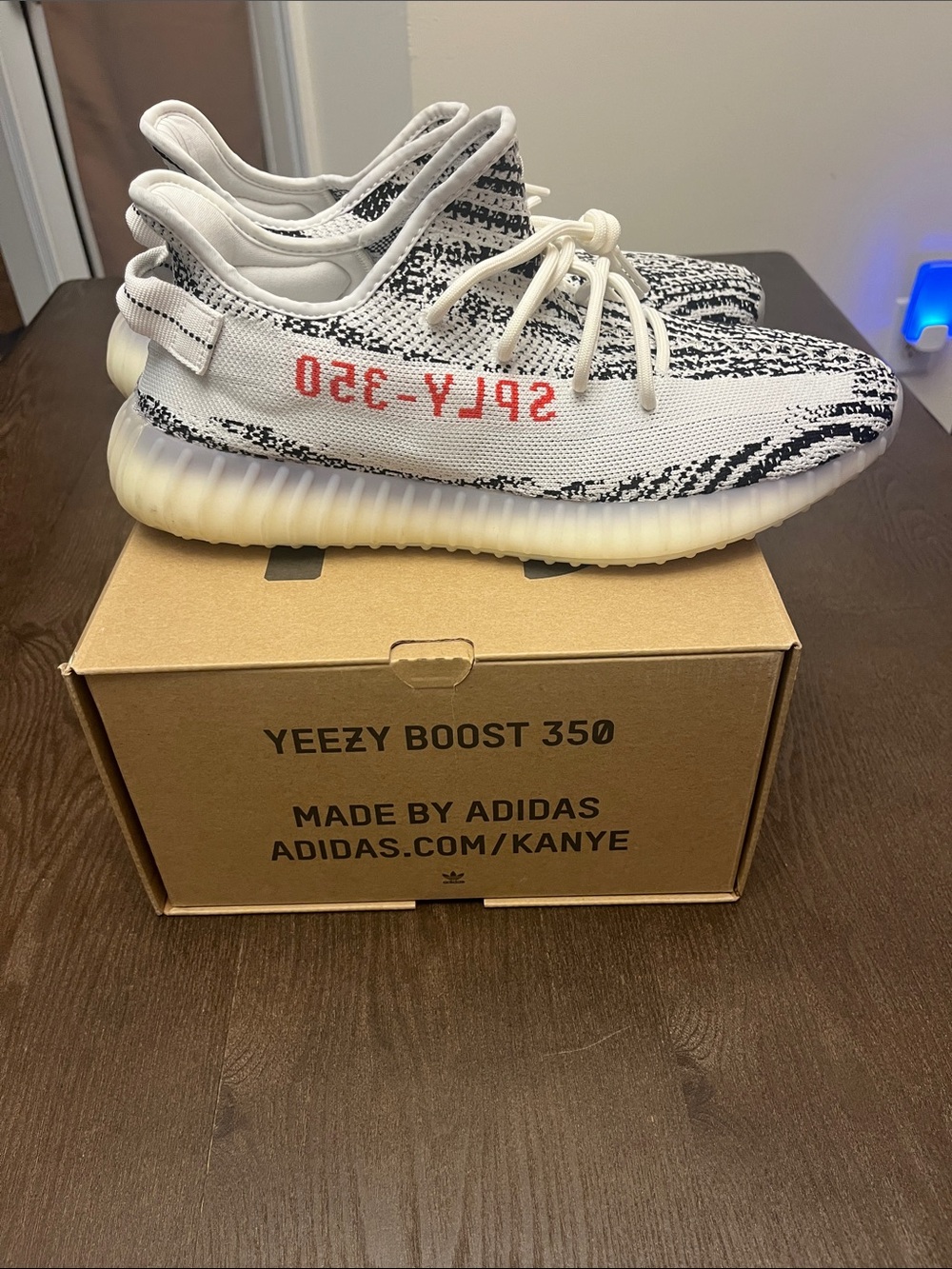 adidas Yeezy Boost 350 V2 Zebra - White/Black with Red Accents Men’s 12